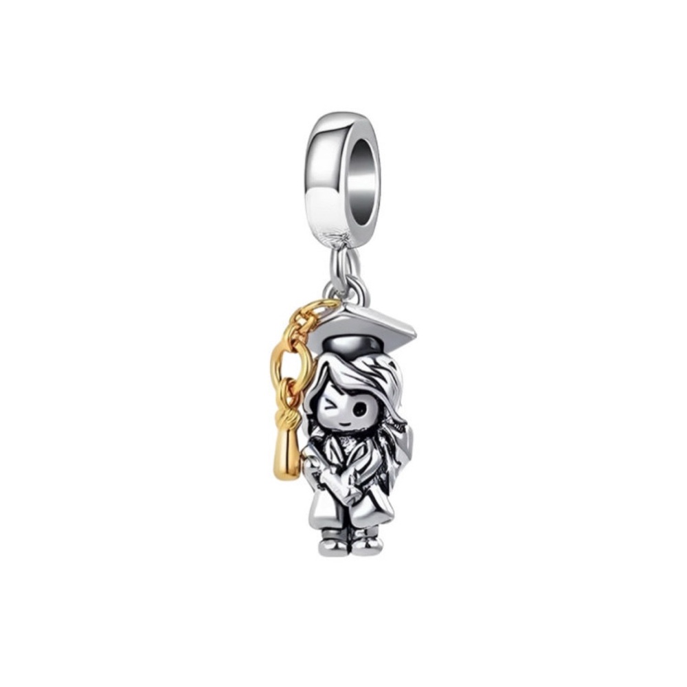 Two Toned Graduate Dangle Charm